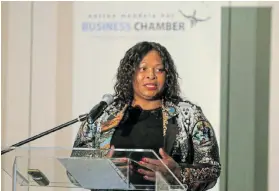  ??  ?? CO-ORDINATED EFFORT: Nelson Mandela Bay Business Chamber CEO Nomkhita Mona