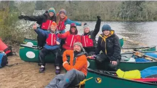  ?? ?? The adventurer­s on their Great Glen Canoe Challenge.