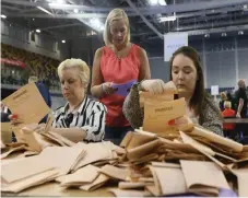  ??  ?? Votes in the 2016 Scottish Parliament election are counted at the Emirates, Glasgow. There could be a new party standing in the 2021 contest