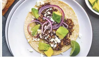  ??  ?? Quinoa Lentil Tacos.