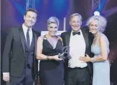  ??  ?? (from left) host Stephen Mulhern; Lindsay Garvey-Jones, from sponsor Holiday Extras; John Hays, and Lucy Huxley.