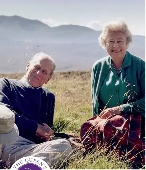  ??  ?? The Queen shared this photo (above), taken in the Coyles of Muick hills near Balmoral in 2003, after Prince Philip’s death. Next year’s Platinum Jubilee (imagined below) will be marked with a long weekend in June