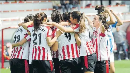 ?? FOTO: MIREYA LÓPEZ ?? Otra victoria rojiblanca El Athletic femenino sumó ante el Sporting su segundo triunfo en dos jornadas
