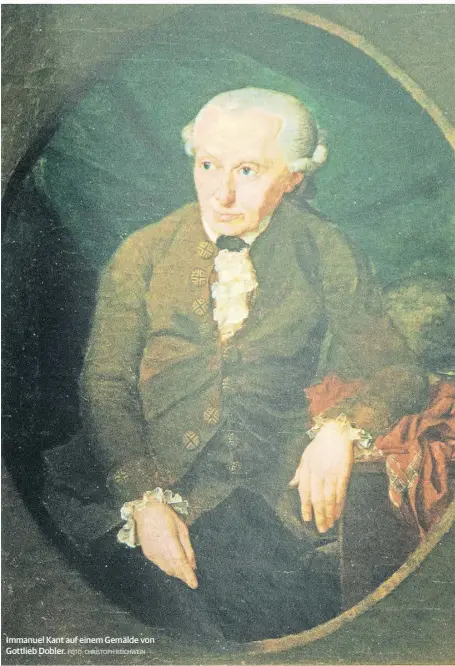  ?? FOTO: CHRISTOPH REICHWEIN ?? Immanuel Kant auf einem Gemälde von Gottlieb Dobler.