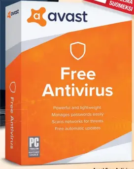  ??  ?? Avast Free Antivirus suojaa tietokonet­ta kaikin sellaisin tavoin, joita yksityinen käyttäjä tarvitsee turvakseen.