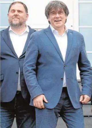  ?? // EP ?? Junqueras y Puigdemont, ayer, en Waterloo (Bélgica)