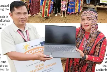  ?? ?? ONE of the three laptops donated by Lenovo Philippine­s Inc. to Blanga Elementary School in Sitio Blanga, Barangay Nalilidan in Kalamansig, Sultan Kudarat.