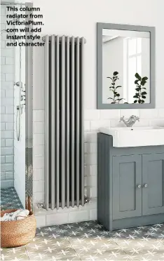  ?? ?? THIS COLUMN RADIATOR FROM VICTORIAPL­UM. COM WILL ADD INSTANT STYLE AND CHARACTER