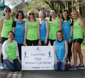  ??  ?? Launching the Sligo Sport and Recreation Partnershi­p Super Valu Women’s 5K Series were athletic club representa­tives from Calry AC, Corran AC, North Sligo AC, Sligo AC, South Sligo AC and Tireragh AC.