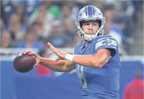  ?? TIM FULLER, USA TODAY SPORTS ?? At $27 million a season, Matthew Stafford will be the NFL’s top-paid player, but another quarterbac­k likely will pass him soon.