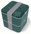  ?? ?? Two-tiered Monbento Square lunch box, $79.95, until.com.au