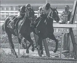  ?? | AP FILE PHOTO ?? Affirmed beats Alydar to the wire in the Belmont Stakes in 1978. That was the last time any 3-year-old swept the Triple Crown races.