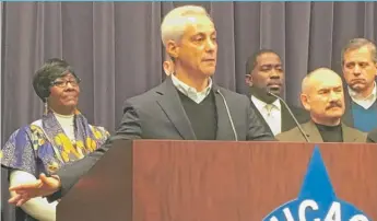  ?? | MITCH DUDEK/ SUN- TIMES ?? Mayor Rahm Emanuel said Sunday that carjackers exploit “a giant loophole.”