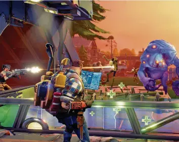  ??  ?? Schnell noch Hand anlegen, bevor es richtig kracht: Defense-Shooter «Fortnite».