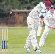  ?? Pictures: John Westhrop FM4473044, left; FM4473052, right ?? Left, Mark Healy bats for St Lawrence & Highland Court against Upchurch. Right, teammate Lewis Jenkins