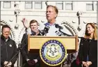  ?? Ned Gerard / Hearst Connecticu­t Media ?? Democratic Gov. Ned Lamont supported ranked choice voting during his most recent campaign but has stopped short of making it a priority this year.