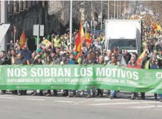  ?? // HUERTAS FRAILE ?? La numerosa protesta agraria ayer en Toledo