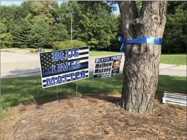  ?? PHOTOS COURTESY OF MELISSA EVANS ?? The First Responders 5K began as the Officer Mazany 5K in 2018, to honor and raise funds for the family of fallen Mentor Police Officer Mathew Mazany, who was killed in the line of duty.