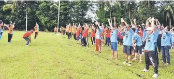  ??  ?? Aerobics session for the staff .