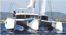  ??  ?? The Neel 47’s fine bows contribute to good performanc­e, but the finish of the test boat let it down. Price: €449,000