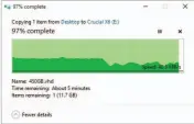  ??  ?? Though not as fast as its X8 cousin with its NVME internals, the X6 is plenty fast enough for most users most of the time.
After the X6 runs out of cache, writes become a bumpy ride, dipping as low as 40Mbps at times.