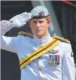  ??  ?? 's Prince Harry salutes in Sydney in 2013.