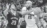  ?? KELLEY L. COX, USA TODAY SPORTS ?? Anthony Davis, left, and DeMarcus Cousins, right, will team up in the Pelicans frontcourt.