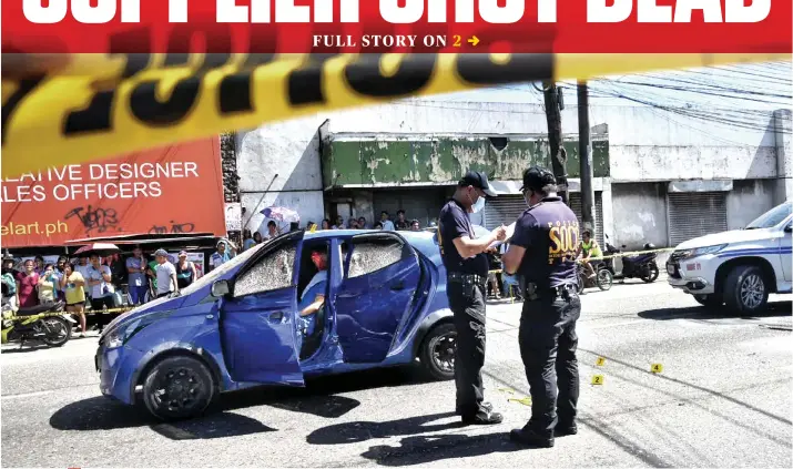  ?? SUNSTAR FOTO / ALLAN CUIZON ?? A HEARING, THEN DEATH. Neil Benjamin Eugenio Yap, 34, was shot dead by unknown persons while driving his Hyundai car along M.C.Briones St. in Barangay Guizo, Mandaue City around noon on Wednesday, March 6. He had previously been arrested in relation to his Ecstasy drug business. Prior to the incident, Yap attended a hearing on his drug case at the Mandaue City Regional Trial Court Branch 83.