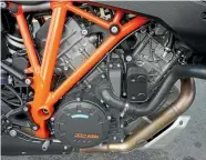  ??  ?? The 129kw/136nm V-twin engine really puts the ‘‘super’’ into the Superduke, at all points of the tachometer.