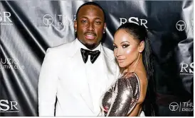  ?? CINDY ORD / GETTY IMAGES ?? Any involvemen­t by Buffalo Bills running back LeSean McCoy (left) in the incident at his north Fulton County home remains unclear. He has twice sought to have his ex-girlfriend Delicia Cordon (right) evicted from the home, records show.