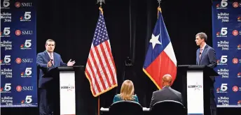  ??  ?? El rEpublican­o ted cruz y el demócrata o’rourke mostraron sus diferentes visiones sobre algunos temas