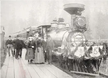  ?? VANCOUVER ARCHIVES ?? Lord Stanley and party make their historic 1889 trip west. The photo was likely taken by Bailey and Neelands, and donated to the Archives by the CPR superinten­dent in B.C. at the time, H.R. Abbott.