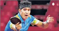  ?? REUTERS ?? Sharath Kamal in action against Ma Long in their third round match on Tuesday.
Before going to Tokyo, you said you were feeling better than ever. Did you feel you played like that too?