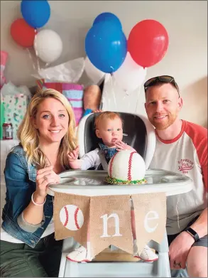  ?? Photo courtesy of Katie Clunan ?? Layla, born to Katie Clunan and her husband, Lucas, on April 20, 2020, at Danbury Hospital, celebrates her first birthday at home in Newtown.