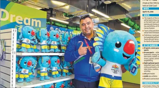  ?? PTI PHOTO ?? Indian rifle shooter Gagan Narang, a hot favourite to win gold, poses with Borobi, the mascot of the Commonweal­th Games.