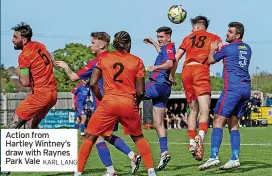  ?? KARL LANG ?? Action from Hartley Wintney’s draw with Raynes Park Vale