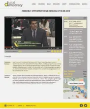  ?? Digital Democracy Project images ?? The Digital Democracy Project website will offer a database of legislativ­e hearings and political contributi­ons made by lobbyists.