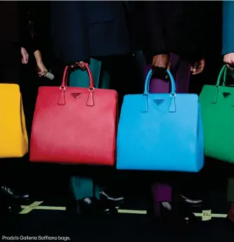  ??  ?? Prada’s Galleria Saffiano bags.