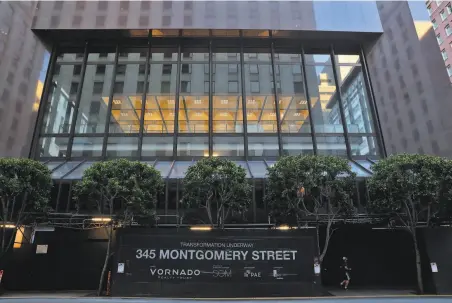  ?? Carlos Avila Gonzalez / The Chronicle 2020 ?? Former President Donald Trump owns 30% of the building at 345 Montgomery St. in San Francisco.