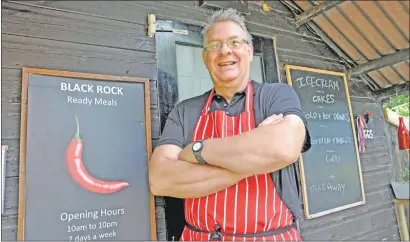  ??  ?? David Gill outside his Black Rock takeaway in Inverinan.