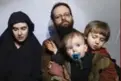  ??  ?? Patrick Boyle, his wife Linda and security consultant Andy Ellis talk to Canadian and U.S. officials about the release of Joshua Boyle, his wife Caitlan Coleman and their children, pictured above in a hostage video. The couple had been held for five...