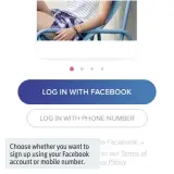  ??  ?? Choose whether you want to sign up using your Facebook account or mobile number.