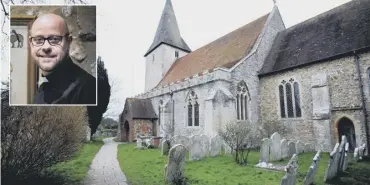  ??  ?? Youths, believed to be visiting from outside the village, were seen drinking, taking drugs and urinating in the churchyard. Inset, the Reverend Canon Martin Lane, the vicar of Bosham