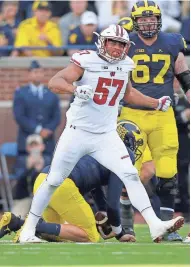  ?? MIKE DE SISTI / MILWAUKEE JOURNAL SENTINEL ?? Badgers defensive end Alec James plans to return to action against Western Michigan in the Cotton Bowl.