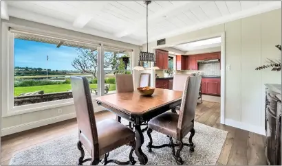  ?? PHOTOS BY WILL MEREDITH ?? The dining area in the original farmhouse of the Newport Beach estate.