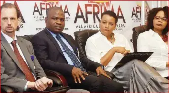  ??  ?? Regional DirectorCo-Producer, Micheal Strano; Chief Executive Officer PRM Africa and Executive Producer AFRIMA Mike Dada; Co-Producer Petra Seseli and Director