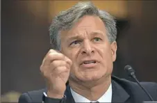  ?? Mandel Ngan/AFP/Getty Images ?? Christophe­r Wray testifies before the Senate Judiciary Committee on his nomination to be the director of the Federal Bureau of Investigat­ion on Wednessday in the Dirksen Senate Office Building on Capitol Hill.