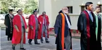  ??  ?? The Chancellor's Procession led by Prof P.W. Epasinghe, with Vice Chancellor Prof Upul B. Dissabayak­e