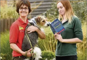  ??  ?? n BONJOUR: Dogs Trust Volunteer Marie-Hélène Léoni with Archie the Jack Russell
Contribute­d