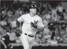  ?? Associated Press ?? New York Yankees' Aaron Judge runs the bases after hitting a home run June 20 against the Los Angeles Angels in a baseball game in New York. Time to make the tough calls on which players warrant selection to the upcoming All-Star Game in Miami. Rest...